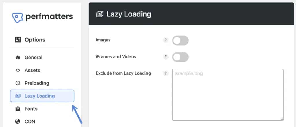 Lazy Loading Submenu option in perfmatters
