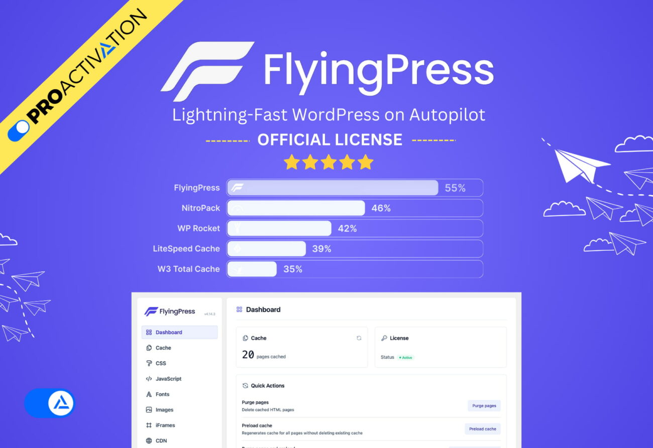 FlyingPress Optimisation Plugin and cache plugin